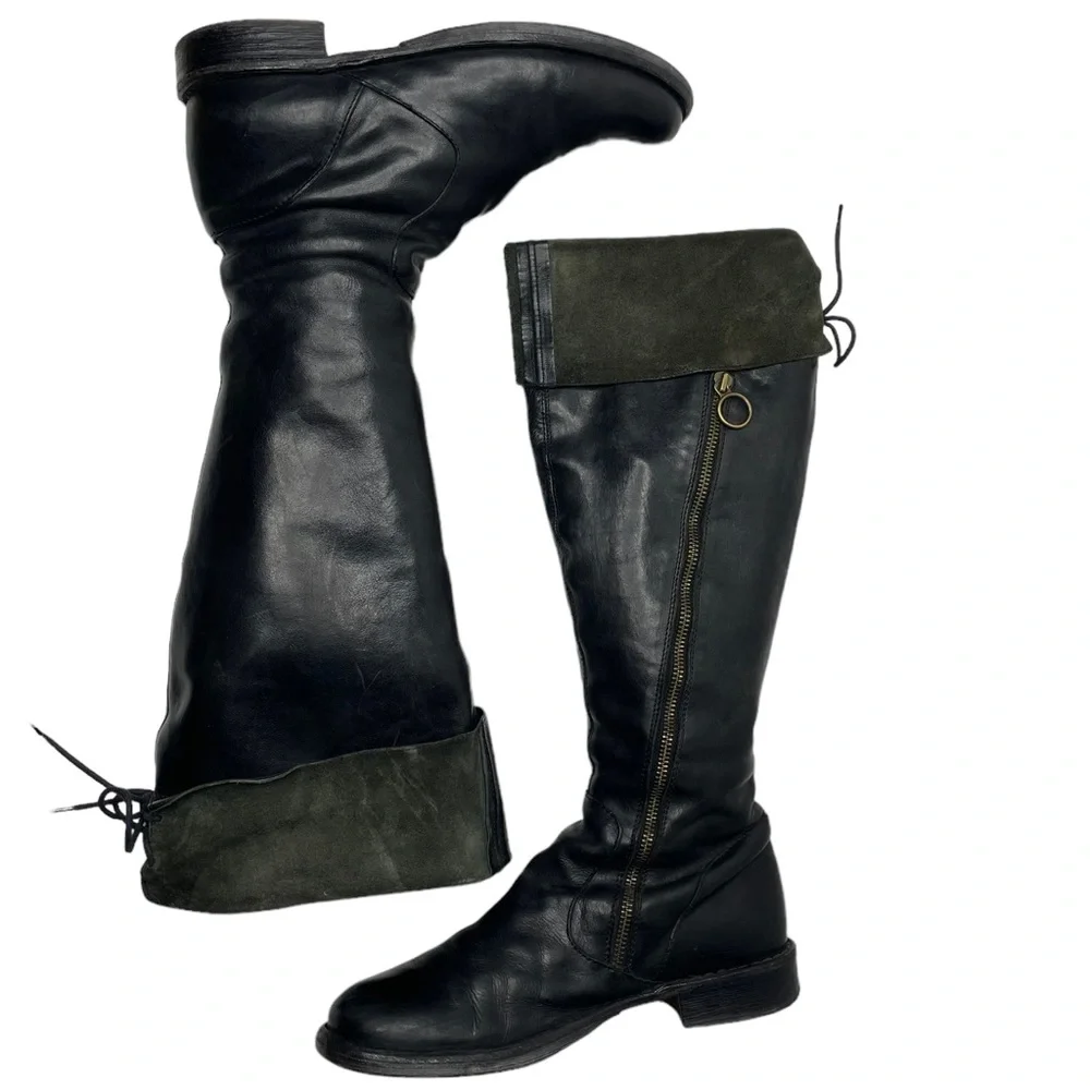 Fiorentini + Baker | Eternity 705 Knee High Boot in Black Leather 37.5